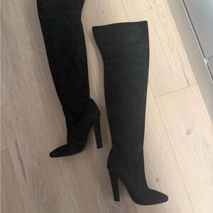 Elegant Jimmy Choo Black Over-the-Knee Boots